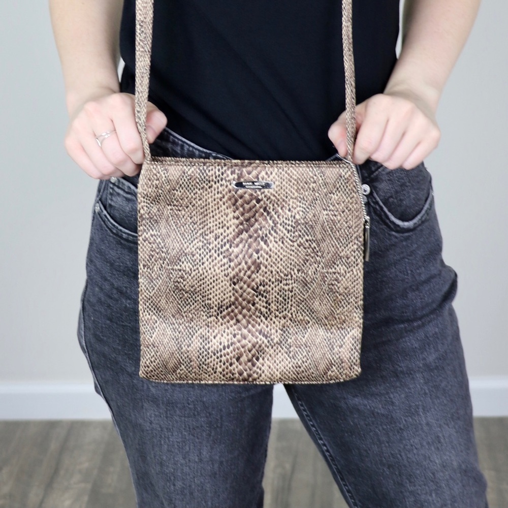 90s/Y2K Small Square Snakeskin Shoulder Bag - Picture 2 of 3